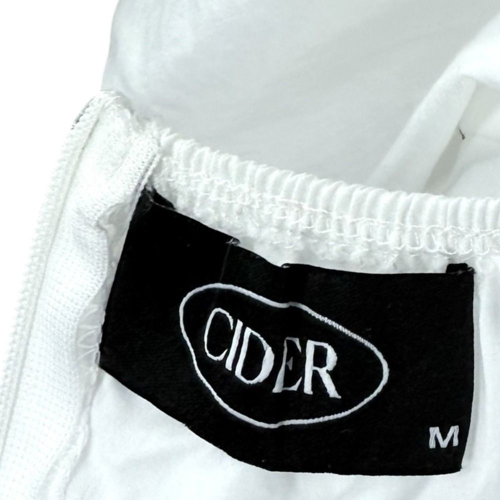 Cider White Puff Sleeve Cherry Embroidered‎ Dress - Size M - Picture 2 of 6